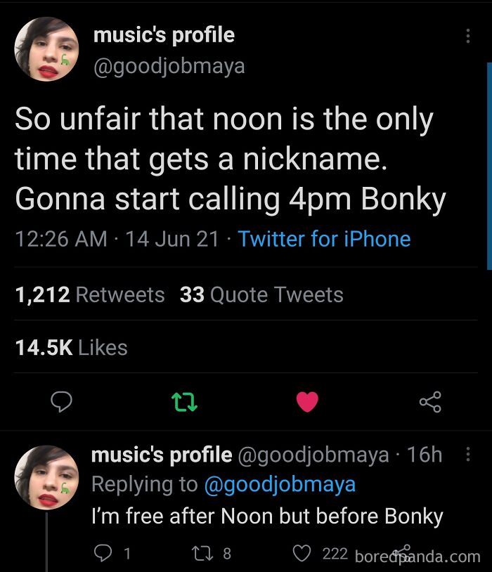 I'm Free After Noon But Before Bonky