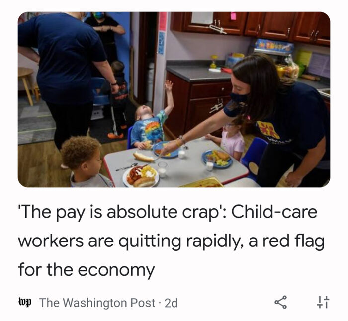 USA Can't Even Provide A Liveable Wage To The Workers Who Have To Care For Your Children While You Work A Job To Literally Care For Your Children