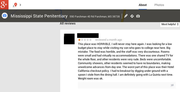 Google+ Review Of A Prison