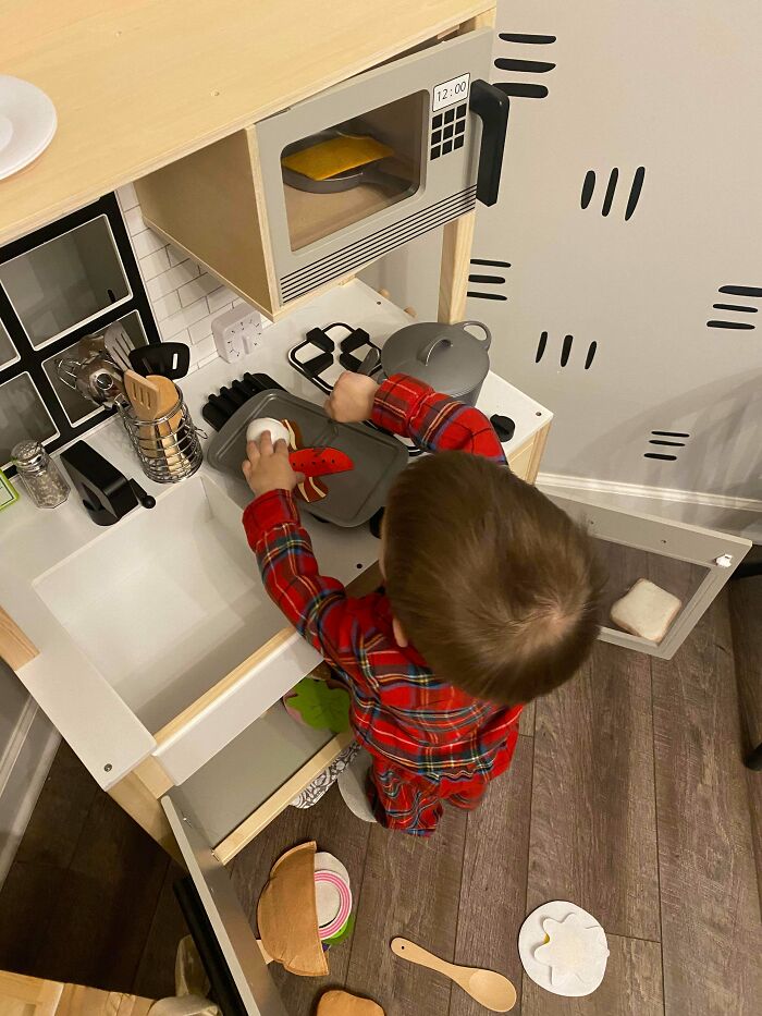 Dads: Buy Your Kid(S), Regardless Of Gender, A Kitchen. I Get More Done When I Ask My Son To “Make Me Lunch” Than Any Other Toy Out There.