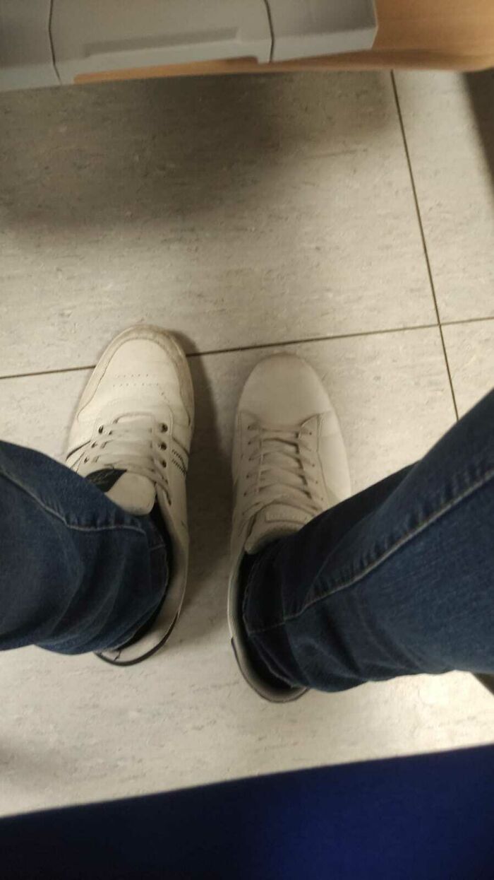 Went To Work With Different Shoes At 8 AM, Have To Stay Like This Till 3 PM