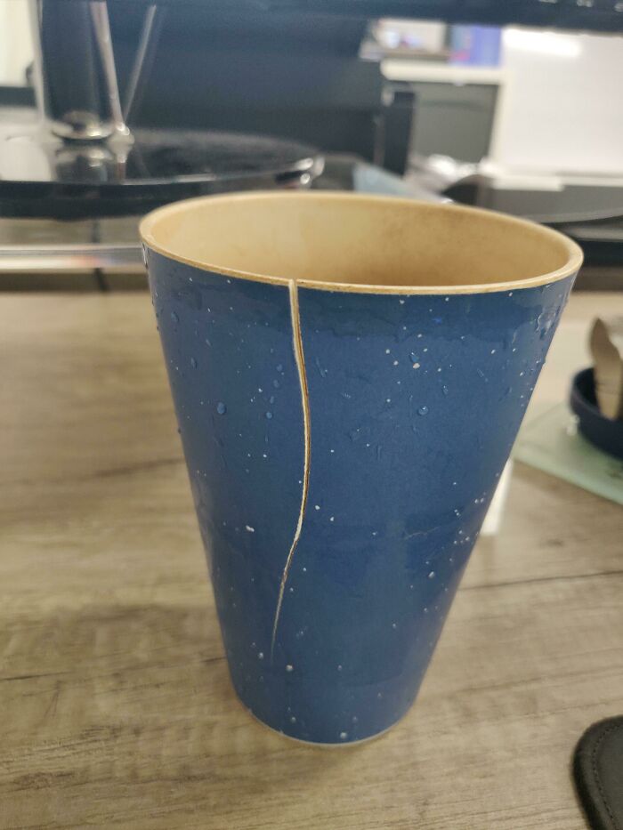 My Bamboo Mug Split, Spilling Coffee Over My Work Desk
