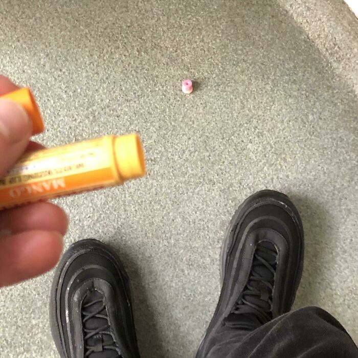 Popped The Cap Off My Chapstick And The Balm Fell Out Onto The Floor At Work