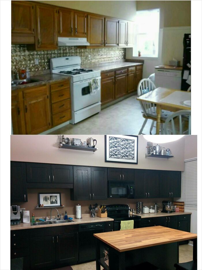 Five Years Ago I Used The First Time Home Buyer's Credit To Install New Cabinets. Thanks, Obama. (Before And After)