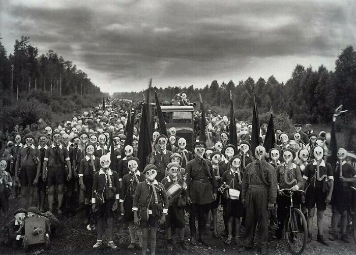 Young Pioneers In Defense Drill. Photo By Viktor Bulla, Leningrad, USSR, 1937