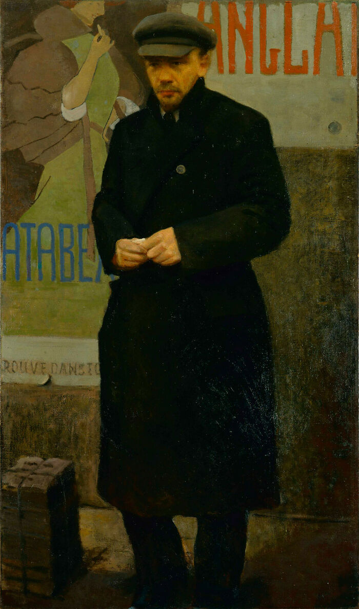 "Lenin In Emigration, 1905" Painting By Emil Wiesel, USSR, 1927