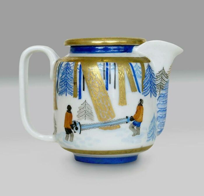 "Taiga" Soviet Porcelain Teapot, 1933