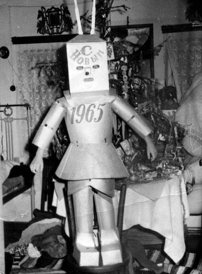 Self-Made New Year Robot Costume, USSR, 1964