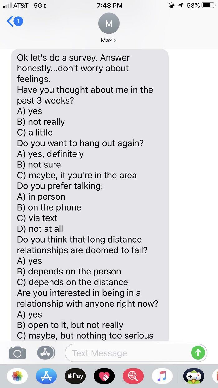 A Boy Sent Me A Survey After A Date
