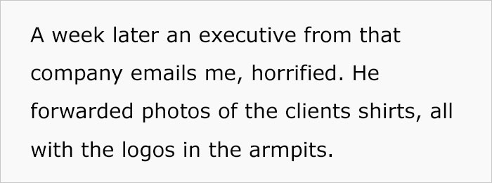 Manager Asks Lead Embroiderer To Stop Bugging Her With Quality Control Emails, Which Ends Up Costing The Company $10K Manager Asks Lead Embroiderer To Stop Bugging Her With Quality Control Emails, Which Ends Up Costing The Company $10K