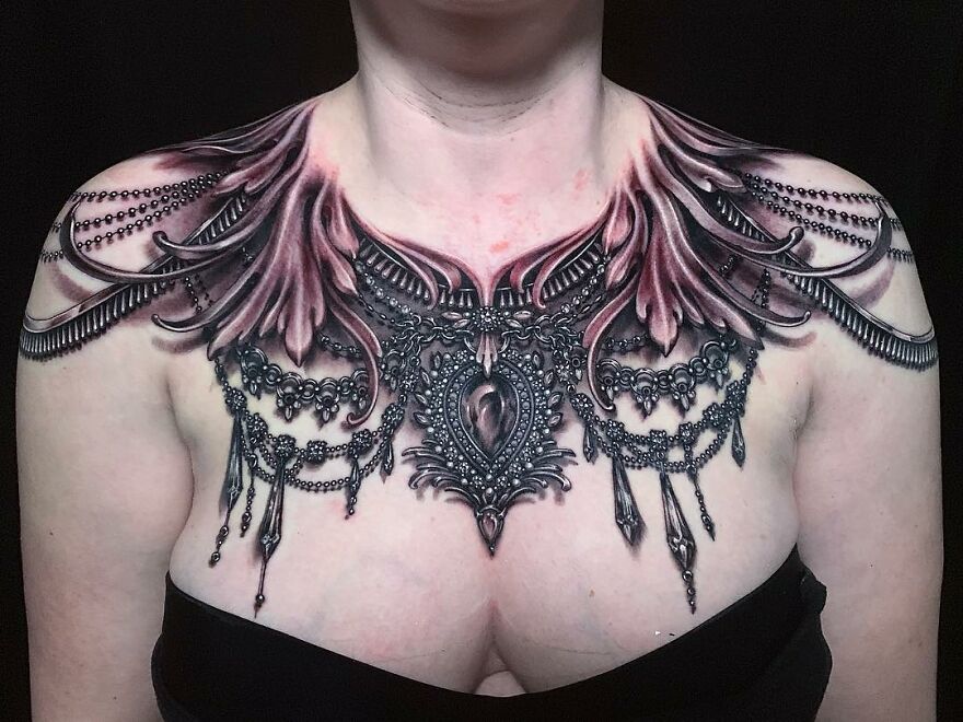 American Tattoo Artist Creates Amazing Tattoos That Imitate Jewelry On The Body