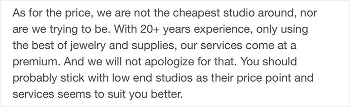 People Are Cracking Up At This Reply By A Piercing Studio Owner In Response To ‘Karen’ Leaving 1-Star Review People Are Cracking Up At This Reply By A Piercing Studio Owner In Response To ‘Karen’ Leaving 1-Star Review