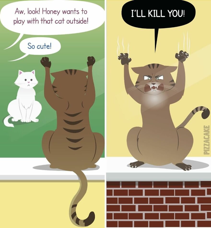 Artist Illustrates In A Fun Way Everyday Life With Her Family And An Adorable Adopted Cat