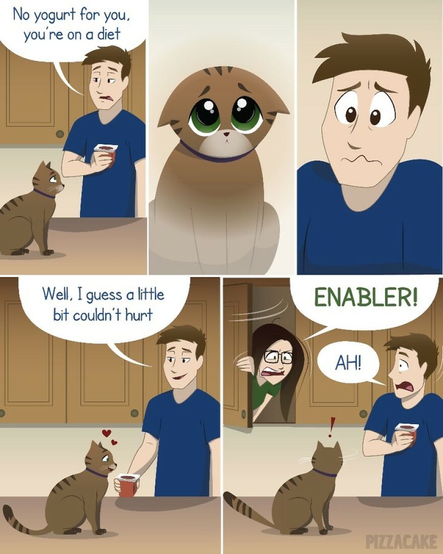 Artist Illustrates In A Fun Way Everyday Life With Her Family And An Adorable Adopted Cat