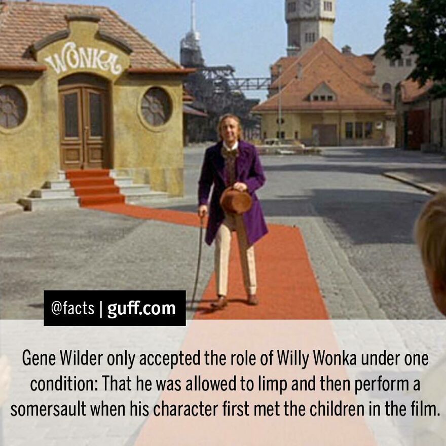 When The Director Asked Why, Wilder Replied, "From That Time On, No One Will Know If I'm Lying Or Telling The Truth." Thanks For All The Laughs, Mr. Wilder! #facts #genewilder #rip #willywonka #movies