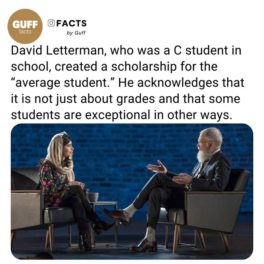 🎓 The David Letterman Scholarship Is Awarded To Individuals Who Are Average In Academics But Have A Creative Imagination. It Is Important To Note That, The Scholarship Award Was Established In 1985 By The TV Talk Show Host For Students Who Major Or Minor In Telecommunications At Ball State University, Located In Muncie, Indiana. Projects That Can Be Considered In This Scholarship Are Basically Around The Area Of Media. Winners Of The Award Are Judged On Their Creative Projects.⁠
⁠
_____⁠
⁠
source: Link In Our Bio. 🔗