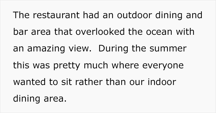 “A Cosmo In One Hand And Filet Mignon In Another”: Rude Karen Won’t Listen To Waiter’s Warning About Rain, Loses The Table For The Whole Group “A Cosmo In One Hand And Filet Mignon In Another”: Rude Karen Won’t Listen To Waiter’s Warning About Rain, Loses The Table For The Whole Group