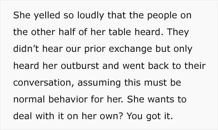 “A Cosmo In One Hand And Filet Mignon In Another”: Rude Karen Won’t Listen To Waiter’s Warning About Rain, Loses The Table For The Whole Group “A Cosmo In One Hand And Filet Mignon In Another”: Rude Karen Won’t Listen To Waiter’s Warning About Rain, Loses The Table For The Whole Group