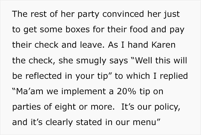 “A Cosmo In One Hand And Filet Mignon In Another”: Rude Karen Won’t Listen To Waiter’s Warning About Rain, Loses The Table For The Whole Group “A Cosmo In One Hand And Filet Mignon In Another”: Rude Karen Won’t Listen To Waiter’s Warning About Rain, Loses The Table For The Whole Group
