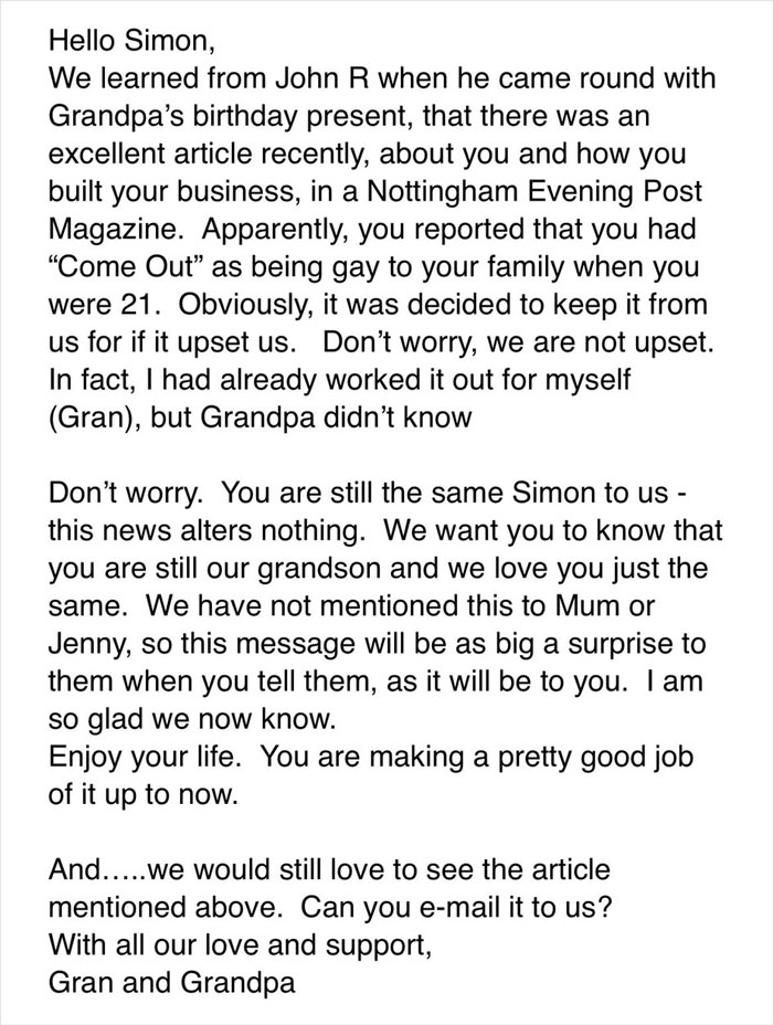 People Online Are Loving This Email Grandparents Sent To Their 28 Y.O. Grandkid After Finding Out That He’s Gay From A Magazine Article