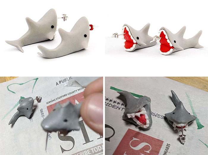 These Shark Earrings I Bought For A Friend For Christmas