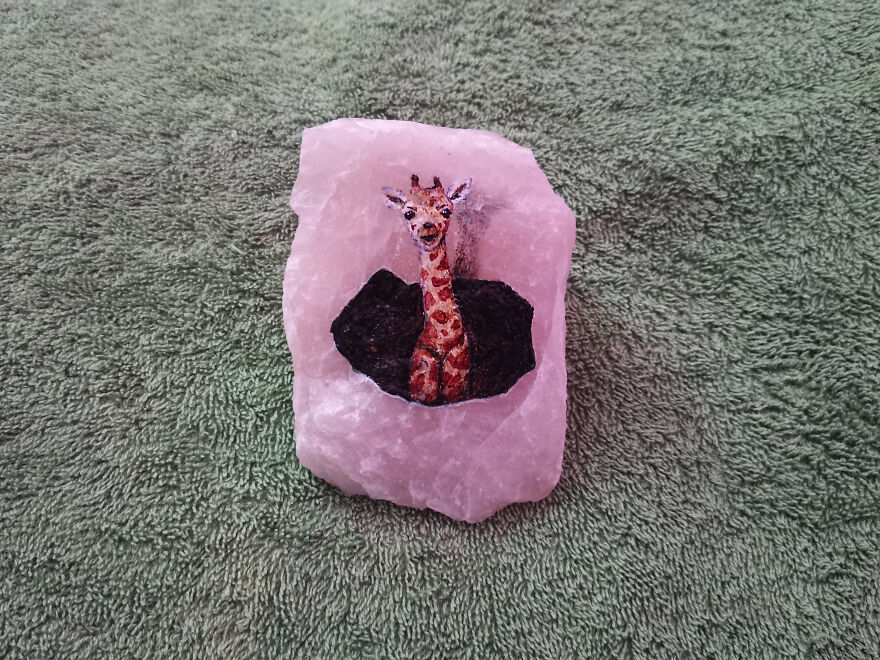 Painting On Rose Quartz Painting On Rose Quartz