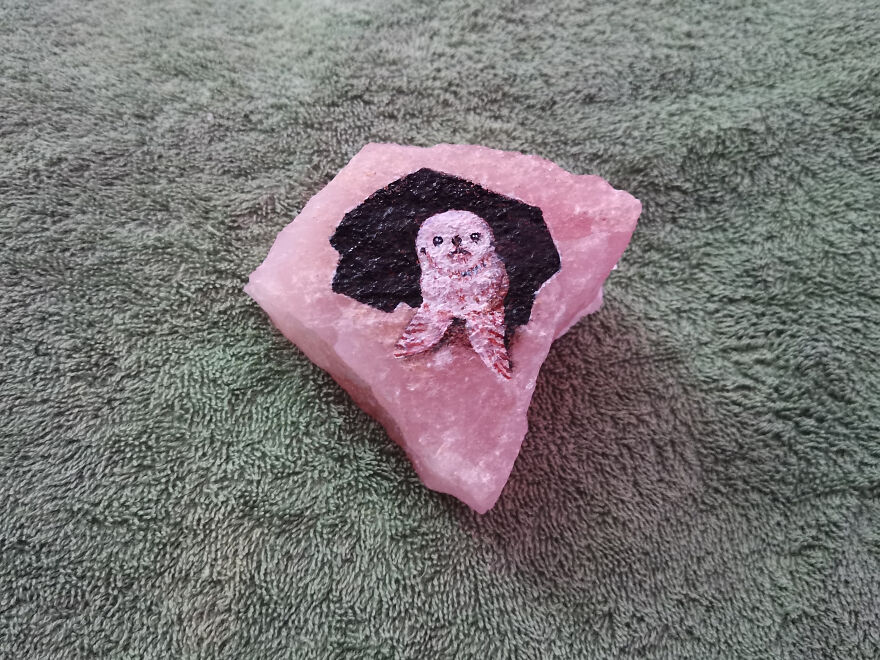 Painting On Rose Quartz Painting On Rose Quartz