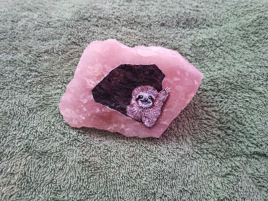Painting On Rose Quartz Painting On Rose Quartz