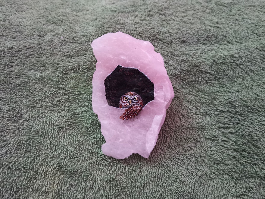 Painting On Rose Quartz Painting On Rose Quartz