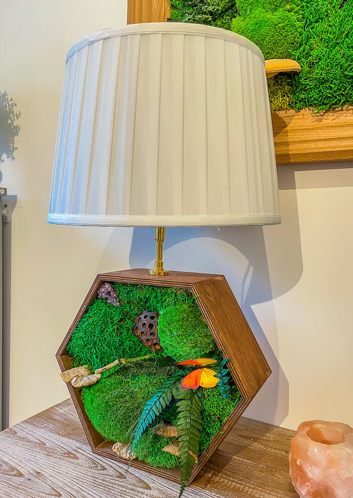 I Made These Terrarium Lamps, Designed With Fantastical Storybook Scenes Inside Glass Base.