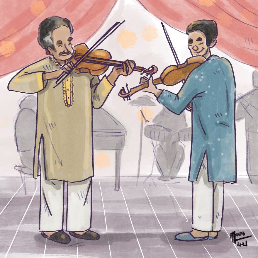 A Male Composer (L. Subramaniam And His Son, Violinists From India)