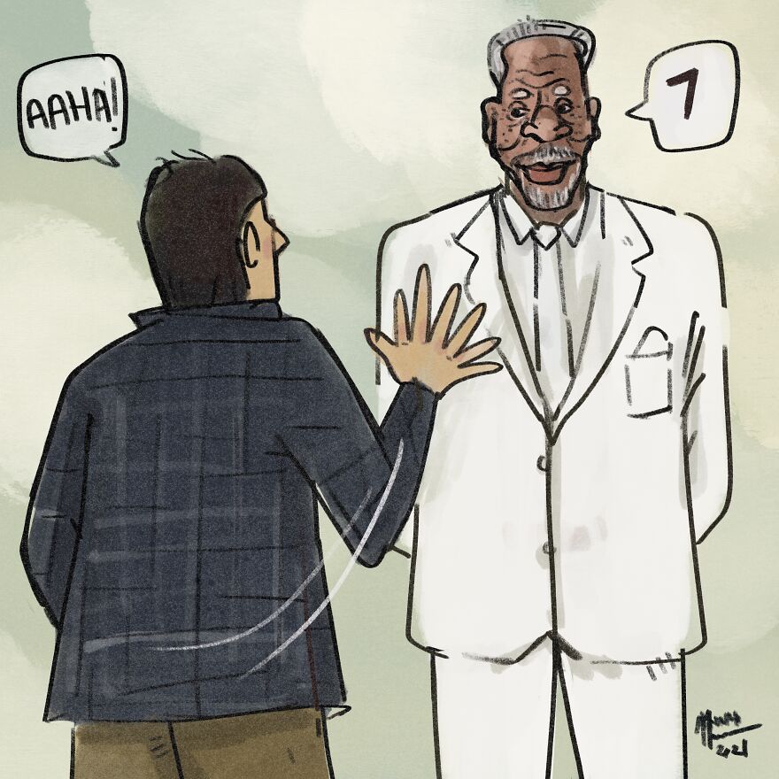 A Male Character From A Movie "Bruce Almighty"