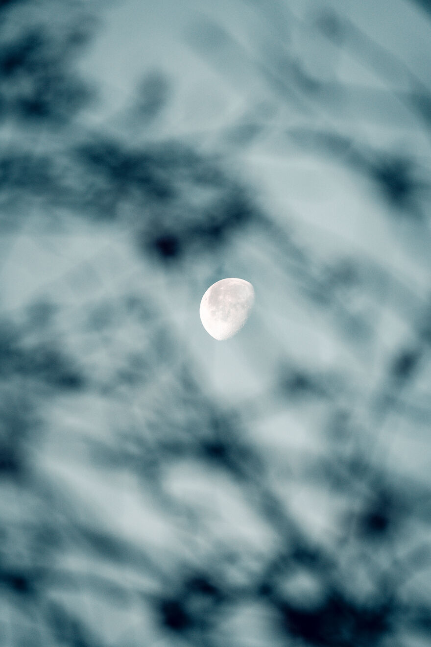 February 2022 – The Moon Viewed From Our Parking Lot In Bochum. Shot With Sony A7 III + 200-600mm