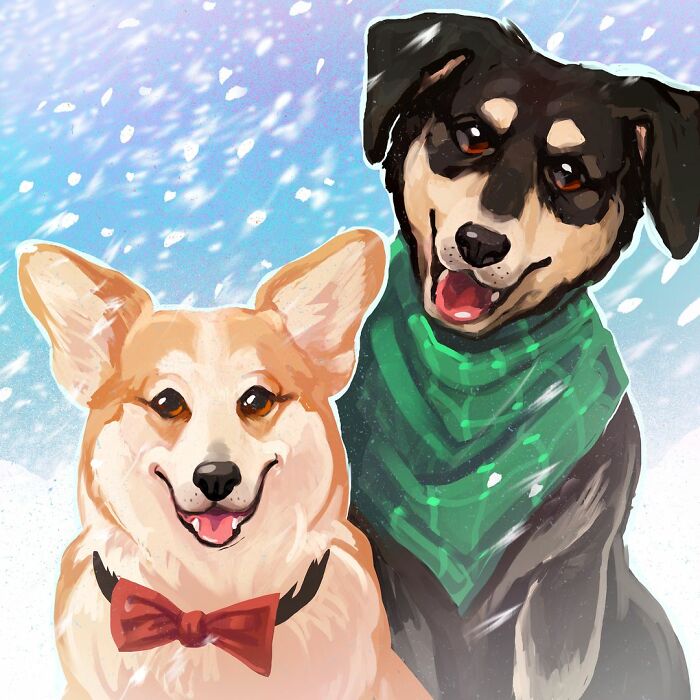 We Drew 7 Adorable Pet Portraits As A Gift For Pet Owners