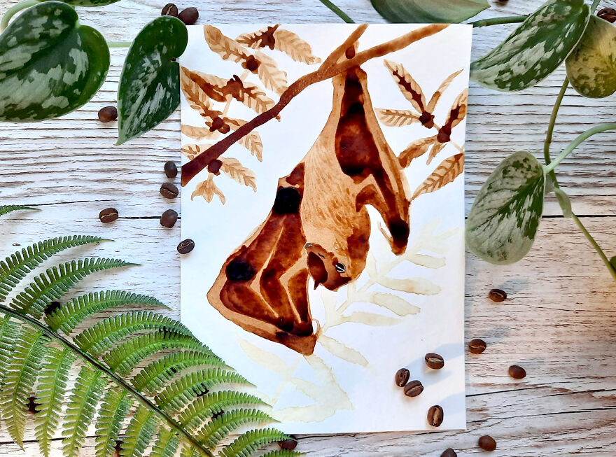 My Boyfriend Asked Me To Paint With His Coffee, Here Is The Result (8 Pics)