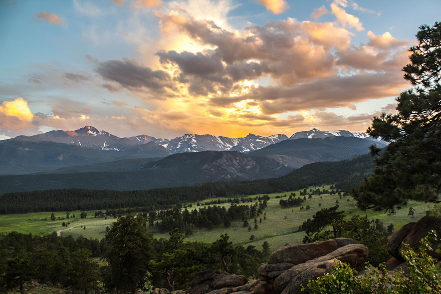 Sunset Views In Rocky Mountains, Colorado