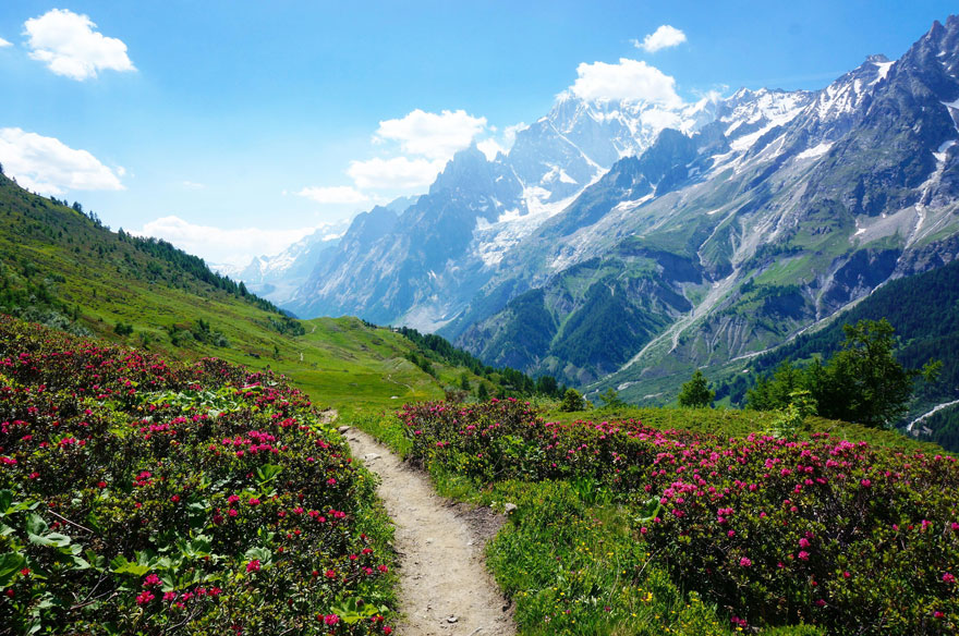Hiking In The Alps Near Courmayeur, Italy
