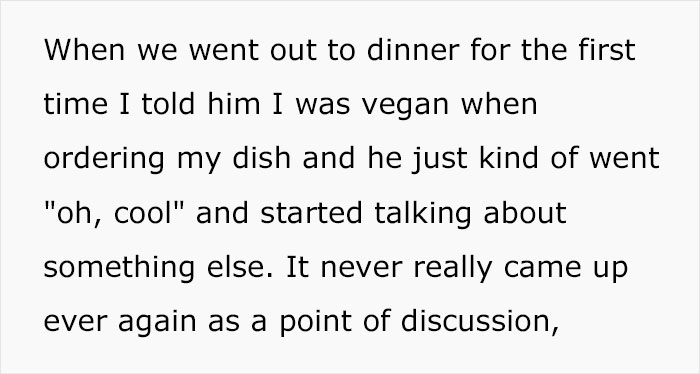 Woman Gets Blamed By Her Boyfriend For 'Tricking' Him Into Eating Vegan Food, Asks The Internet If She's The Jerk Here