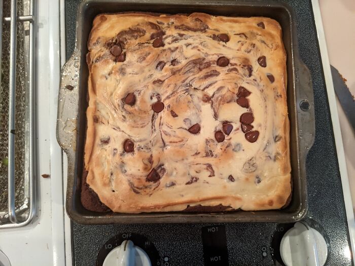 First Time Making Chocolate Cream Cheese Brownies