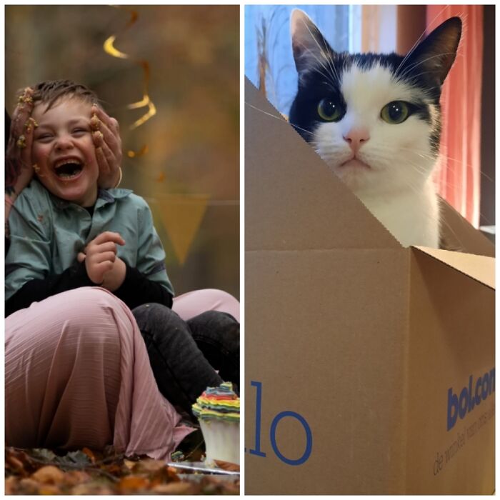 My Son Who Gave Me A Reason To Live And My Cat Who Helped Me With My Panick Attacks.