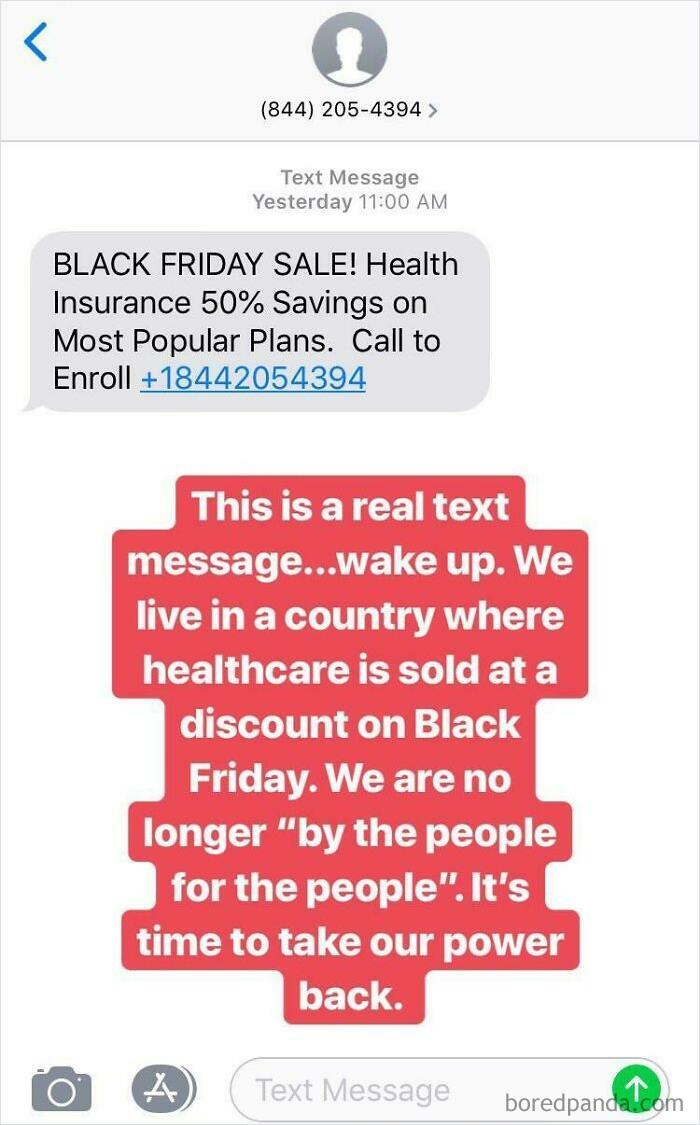 This Is A Real Text My Wife Received Yesterday In The USA. It Looks Like Cheap Electronics Aren’t The Only Thing To Save Up For On Black Friday!!