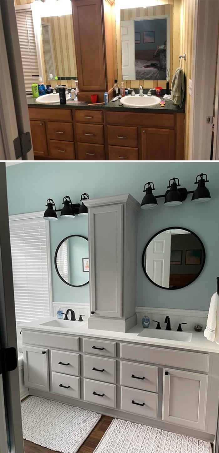 Bathroom DIY Upgrade. Before And After