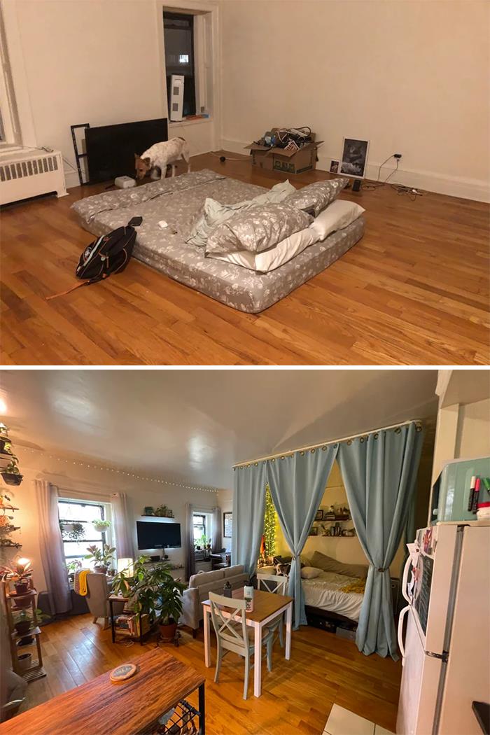 El antes y el después de mi pequeño estudio en Nueva York