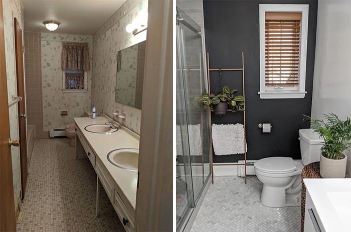 Before And After Of My Renovated Bathroom - Nj