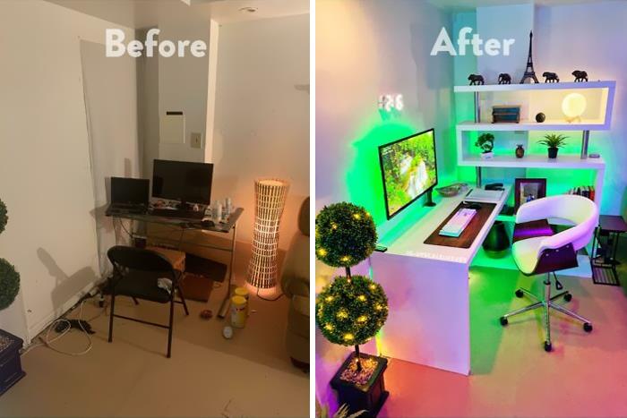 Before & After Of Bedroom Office Space (Atlanta,ga)