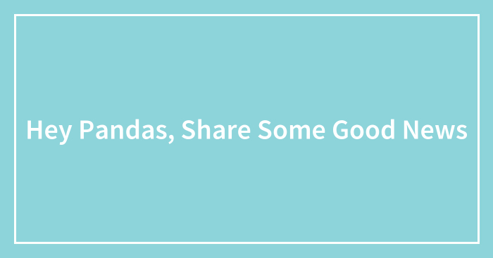Hey Pandas, Share Some Good News (Closed)