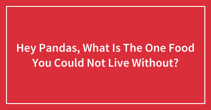 Hey Pandas, What Is The One Food You Could Not Live Without? (Closed)