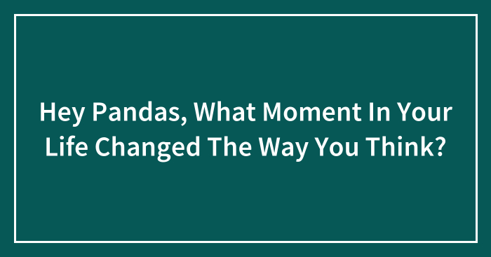 Hey Pandas, What Moment In Your Life Changed The Way You Think? (Closed)