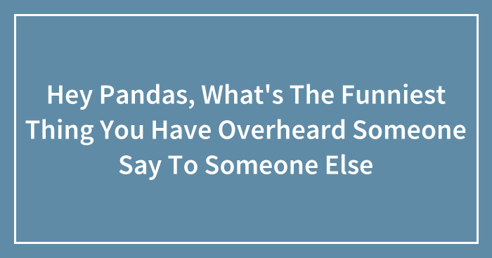 Hey Pandas, What’s The Funniest Thing You Have Overheard Someone Say To Someone Else (Closed)