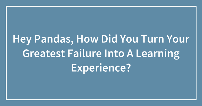 Hey Pandas, How Did You Turn Your Greatest Failure Into A Learning Experience? (Closed)